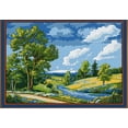 thumbnail image 1 of Landscape of Trees River White Cloud DIY 11CT Stamped Cross Stitch Kits for Beginners Easy Needlepoint Embroidery Counted Cross Stitch Art Craft for Wall Decoration 12x16inch(2), 1 of 8