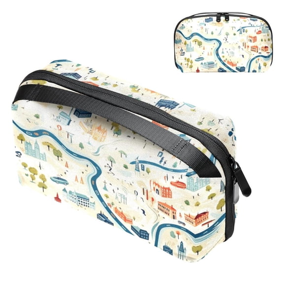 Landscape USB Case Digital Bag Cord Organizer Box Charger Case Oxford Cloth Waterproof Electronics Storage Bag 5.9x9.44x3.14 in
