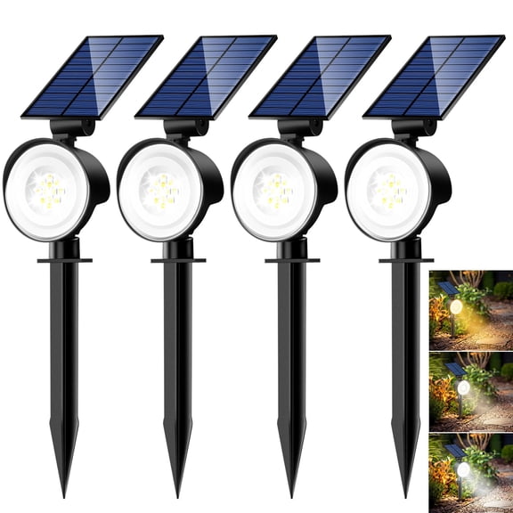 Landscape & Walkway Lights 3 CCT 4 Pack Solar Outdoor