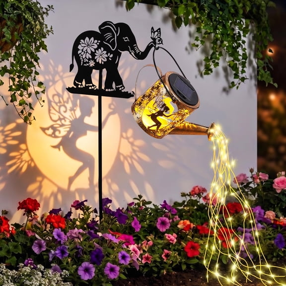 Landscape & Walkway Lights Elephant Solar Garden Decor Outdoor Statues