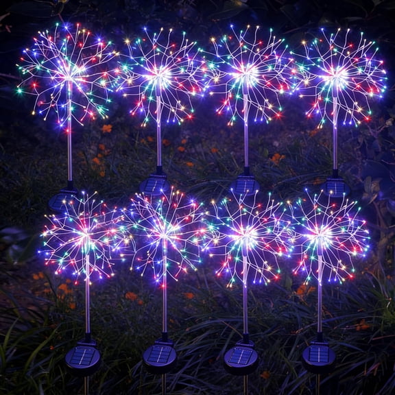 Landscape & Walkway Lights Multicolored 8 Pack Solar-Powered Outdoor Decor