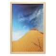 thumbnail image 1 of Landscape Wall Art with Frame, Hot Desert Sand Dunes and Dry Plants Open Sky Nature Art Print, Printed Fabric Poster for Bathroom Living Room, 23" x 35", Blue and Apricot, by Ambesonne, 1 of 2