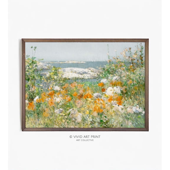 Landscape Wall Art "Garden By The Sea" Home Decor, Vivid Art Print Jd-028 Wall Art, Modern Wall Decor, 8x12 UNFRAMED
