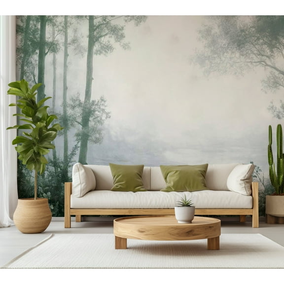 Landscape Wallpaper Wall Mural - Grove Trees and Pond