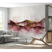 Landscape Wallpaper Wall Mural - Watercolor Golden Hour