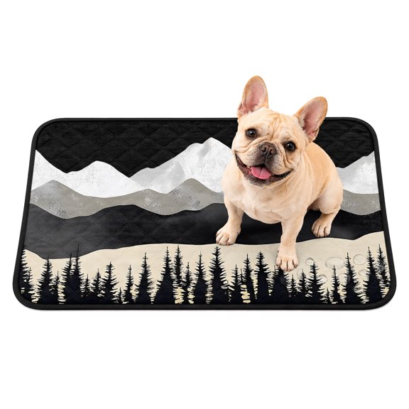 Landscape Washable Pee Pads for Dogs, Mountain Nature Reusable Puppy Pads Waterproof Pet Mat, Scenery Forest Absorbent Dog Pee Pads for Crate Pet Training Whelping Playpen Mats 24"x18"