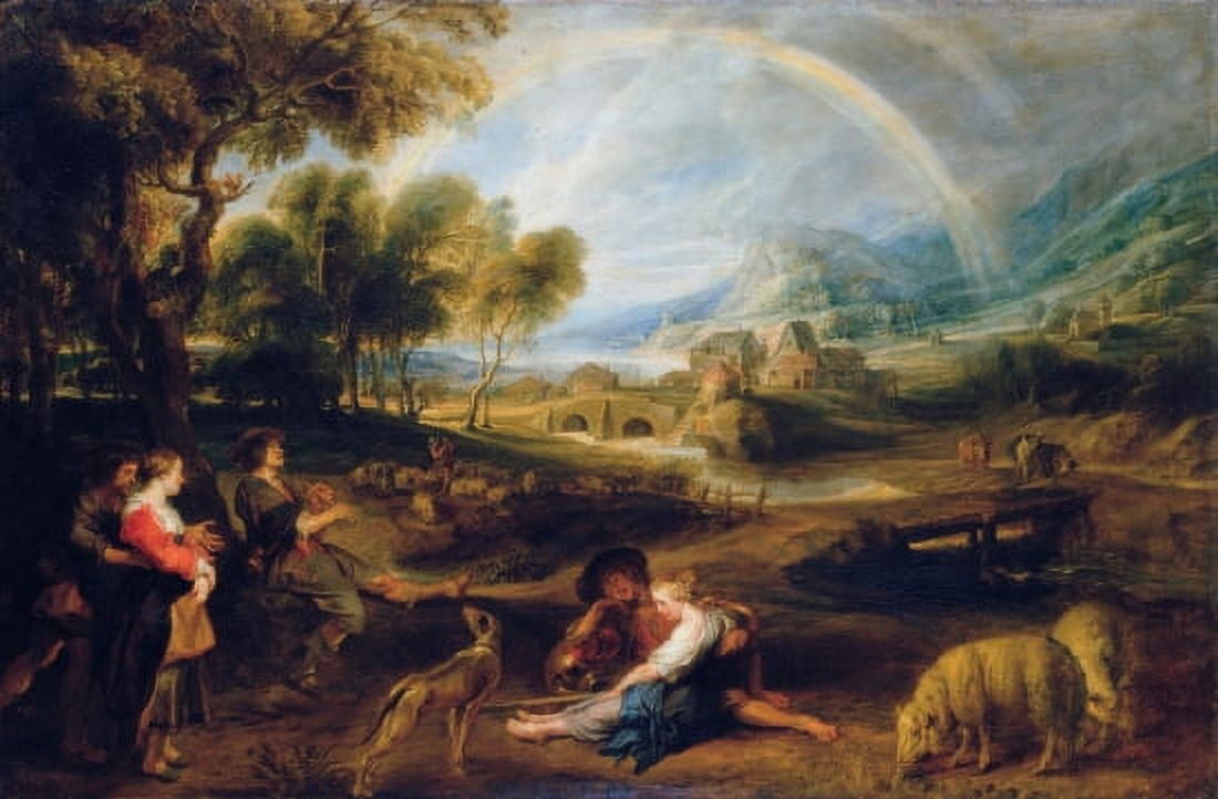 Landscape With A Rainbow Canvas Art - Peter Paul Rubens (18 x 24)