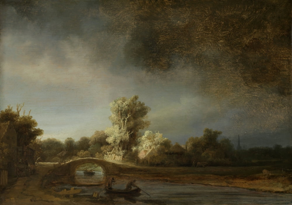 Landscape With A Stone Bridge Canvas Art - (36 x 24)