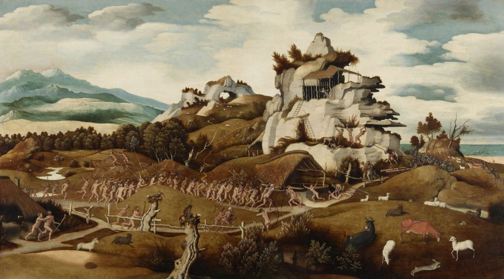 Landscape With An Episode From The Conquest Of America Canvas Art - (24 x 18)