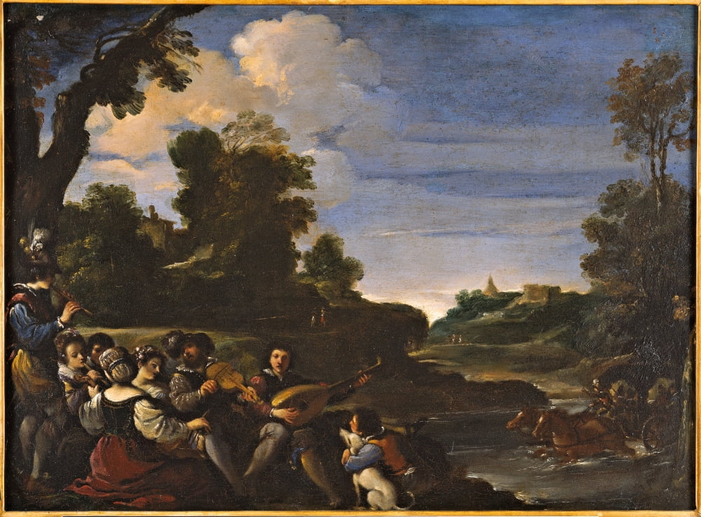 Landscape With Concert (Rustic Concert) Canvas Art - (36 x 24)