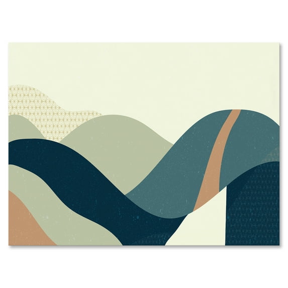 Landscape With Hills Abstract Geometric Art 12 in x 8 in Painting Canvas Art Print, by Designart