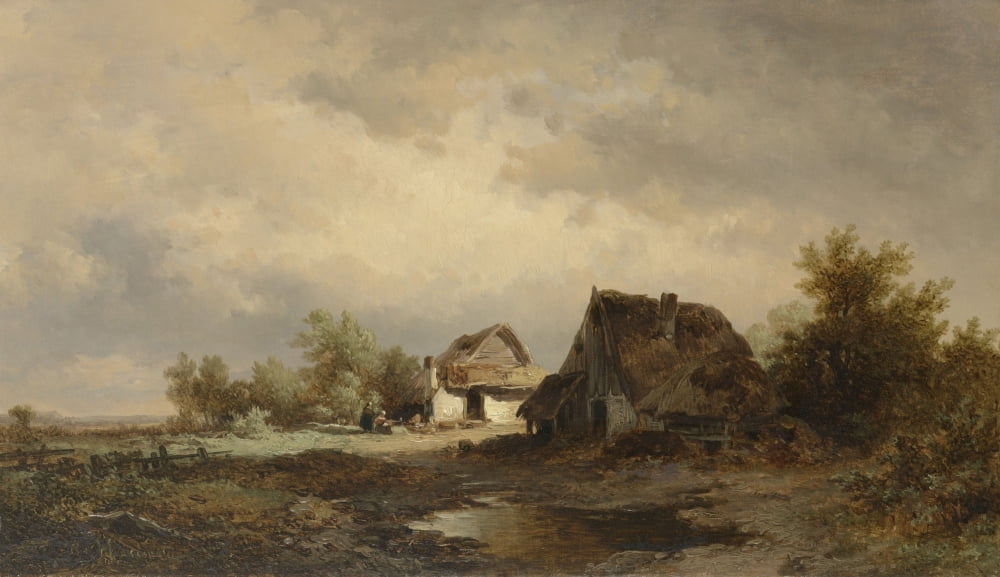 Landscape With Huts On The Heath Canvas Art - (24 x 18)