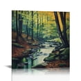 thumbnail image 1 of Landscape With River In Autumn Forest Sunset Traditional Canvas Wall Art 12x12 in, 1 of 5