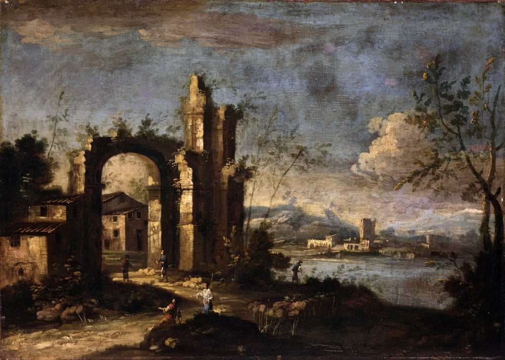 Landscape With Ruins And Country House Canvas Art - (24 x 18)