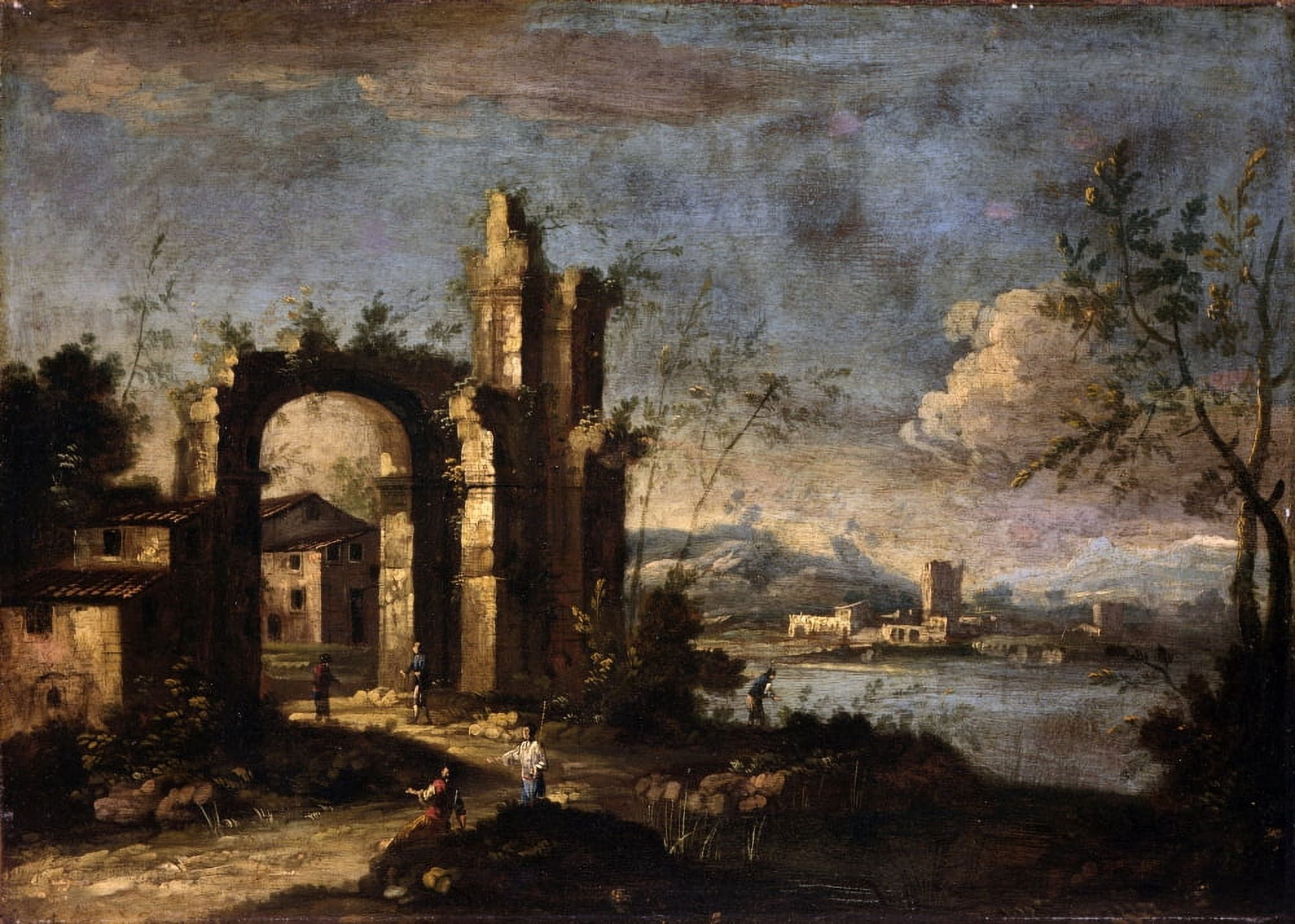 Landscape With Ruins And Country House Canvas Art - (36 x 24)