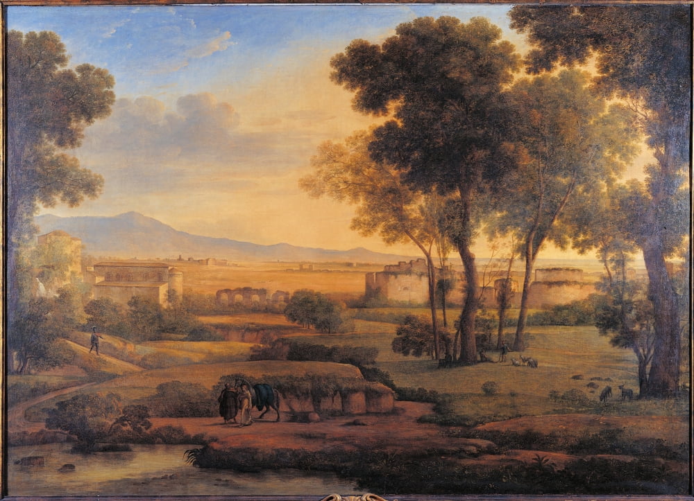 Landscape With Ruins And Pilgrims Canvas Art - (36 x 24)