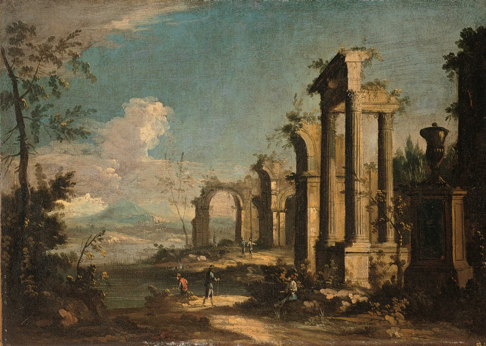 Landscape With Ruins (Paesaggio Con Rovine) Canvas Art - (24 x 18)