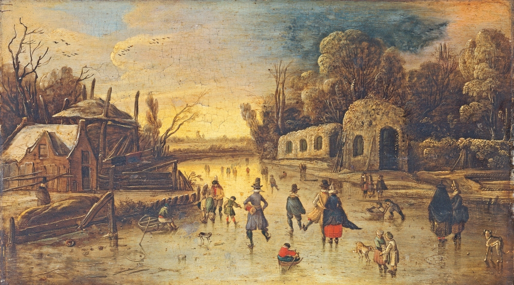 Landscape With Skaters Canvas Art - (24 x 18)