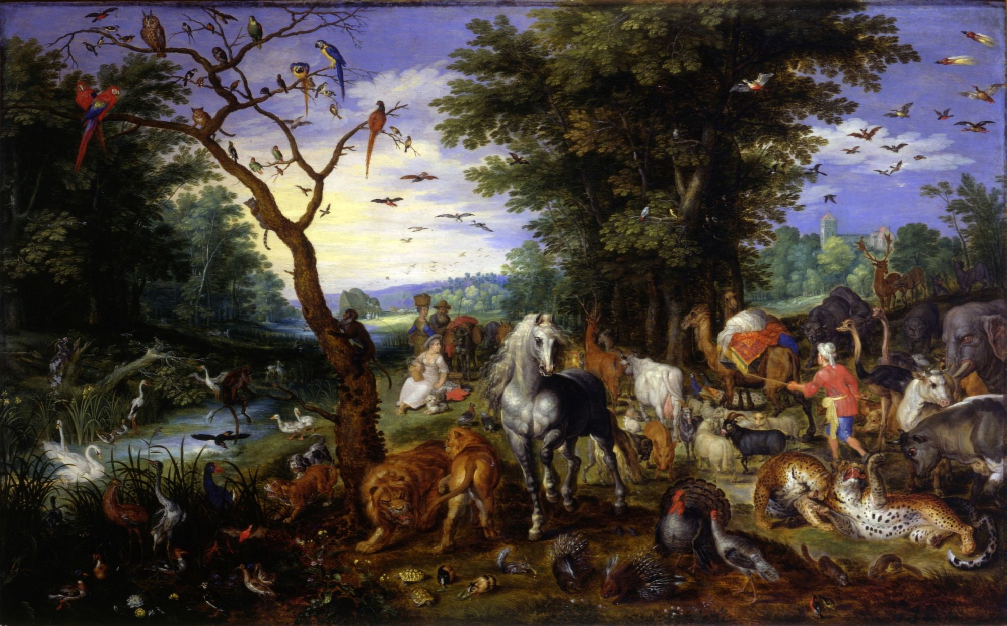 Landscape With The Entrance Into The Ark Of Noah Canvas Art - (24 x 18)
