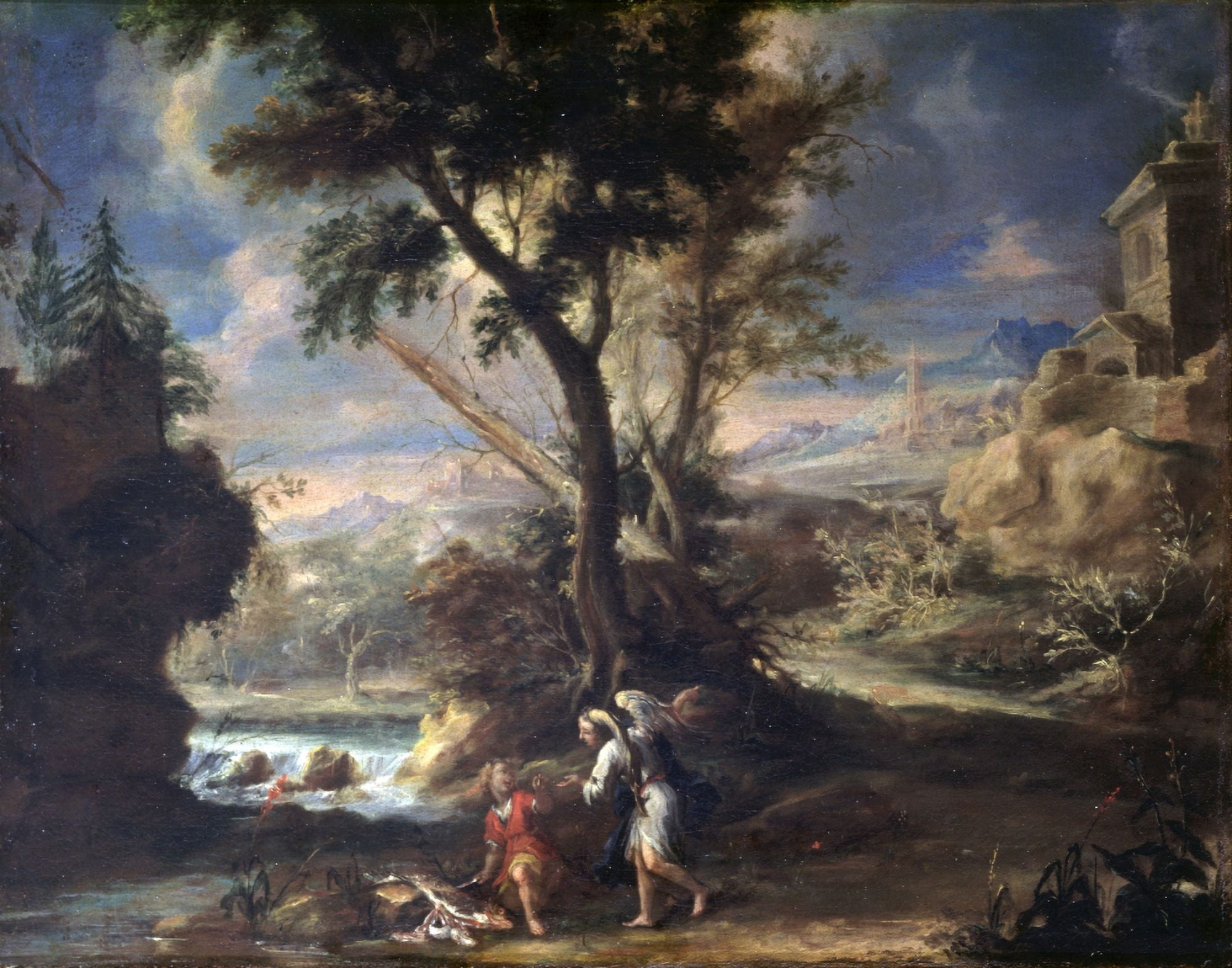 Landscape With Tobias And The Angel Canvas Art -  (24 x 18)