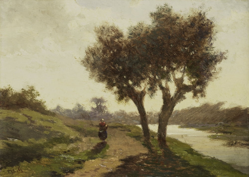 Landscape With Two Trees Canvas Art - (36 x 24)