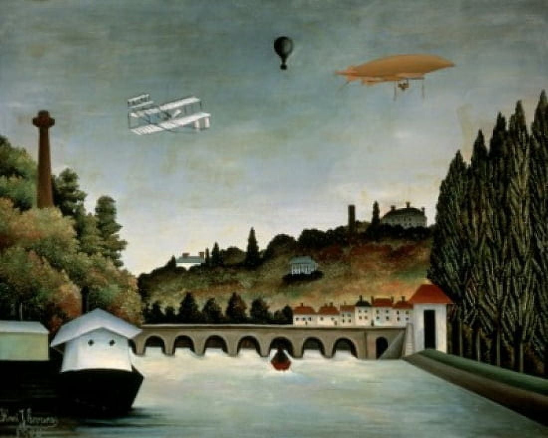 Landscape With Zeppelin 1908 Henri Rousseau (1844-1910 French) Pushkin Museum of Fine Arts Moscow Russia Canvas Art - Henri Rousseau (18 x 24)