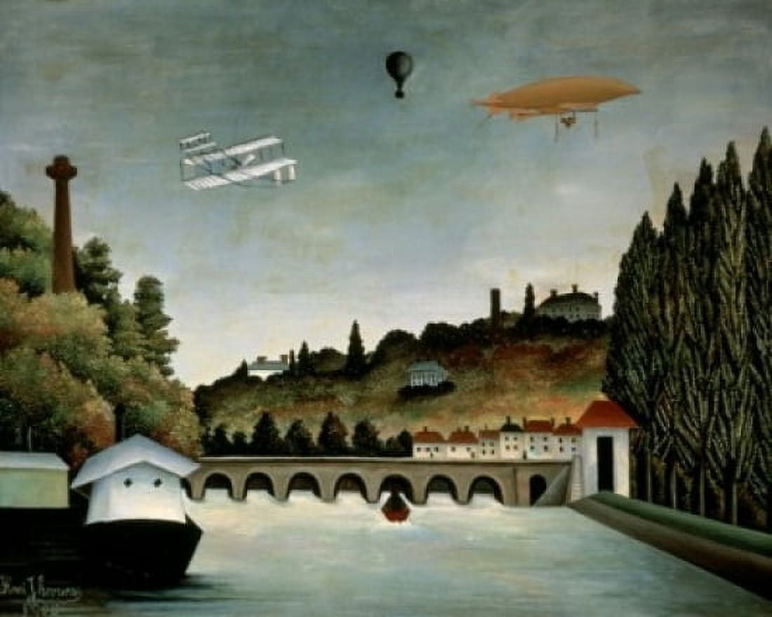 Landscape With Zeppelin 1908 Henri Rousseau (1844-1910 French) Pushkin Museum of Fine Arts Moscow Russia Canvas Art - Henri Rousseau (24 x 36)