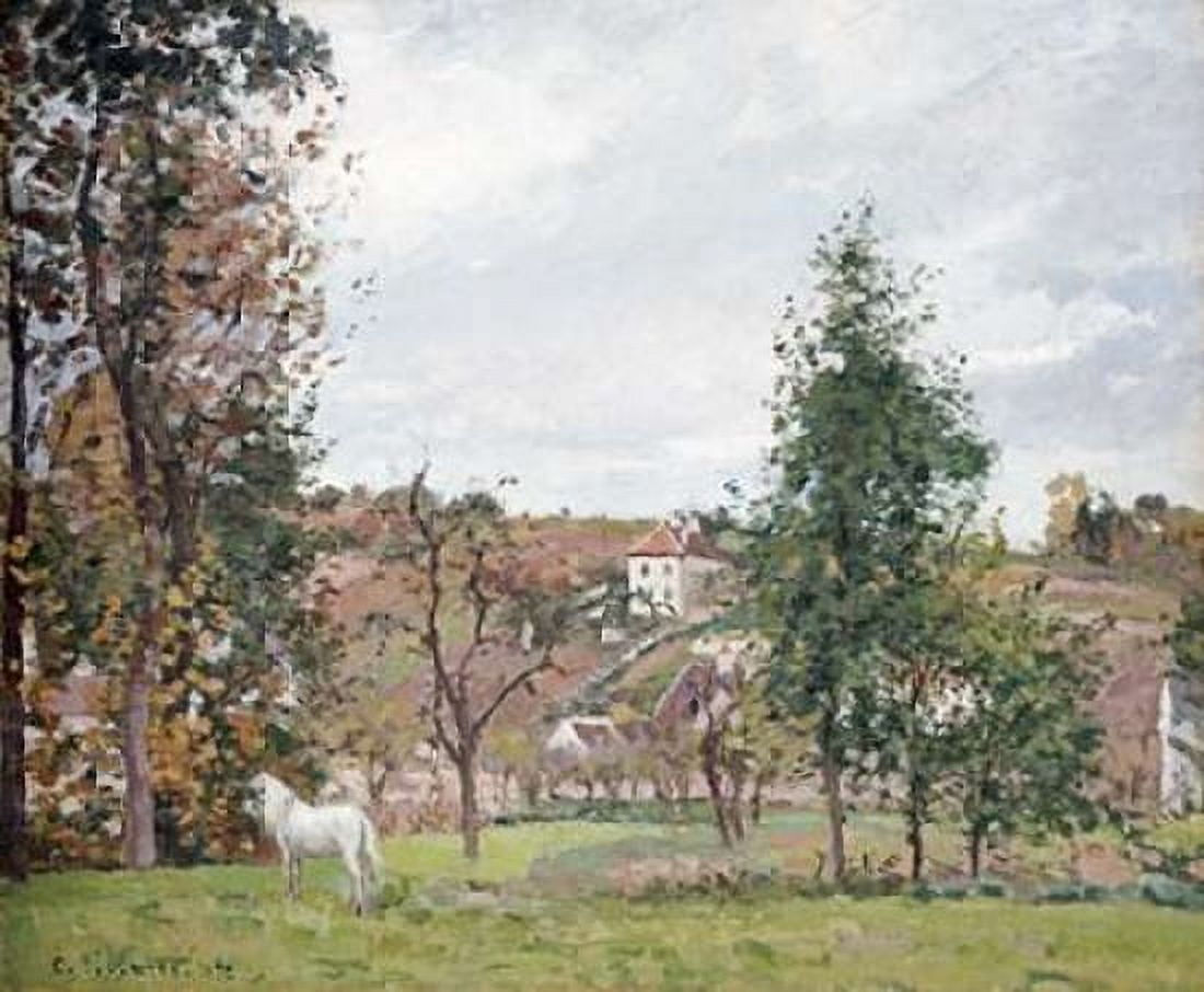 Landscape With a White Horse Canvas Art - Camille Pissarro (20 x 24)
