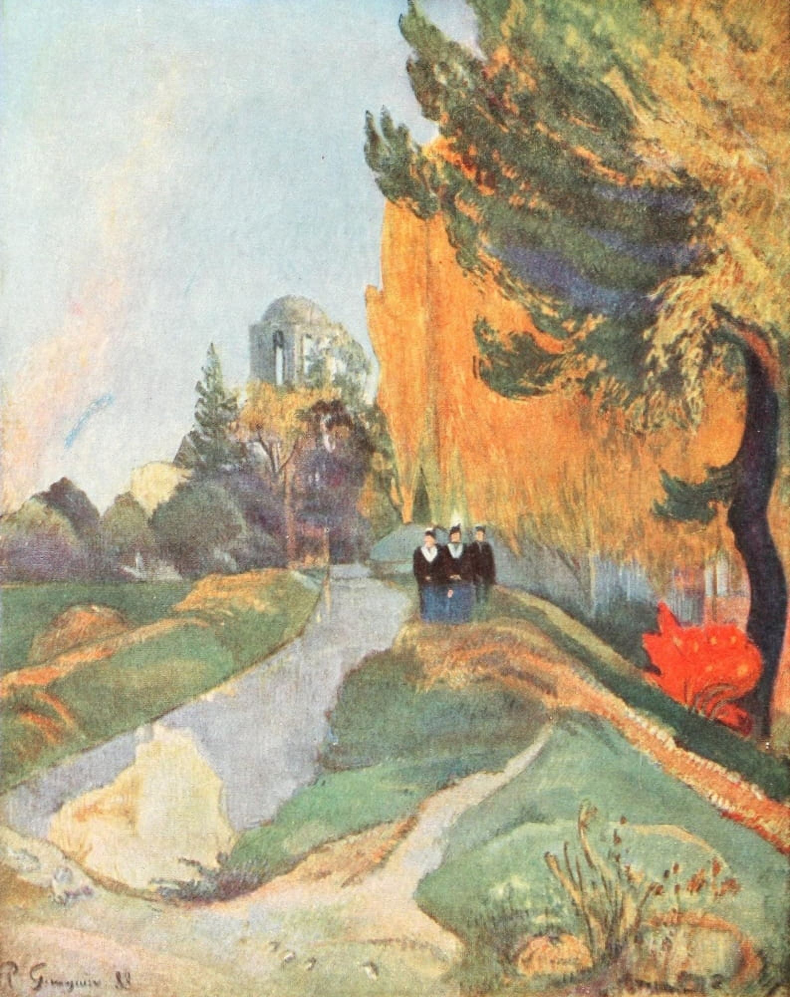 Landscape at Arles 1 Canvas Art - P Gauguin (24 x 36)
