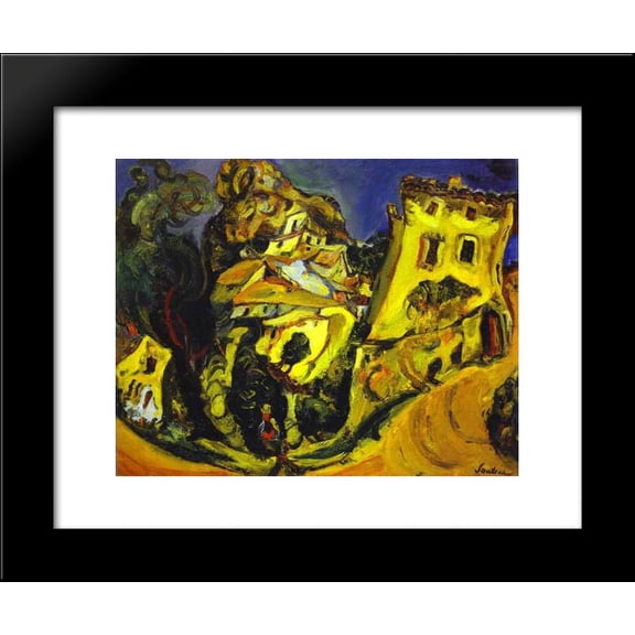 Landscape at Cagnes (La Gaude) 20x24 Framed Art Print by Chaim Soutine