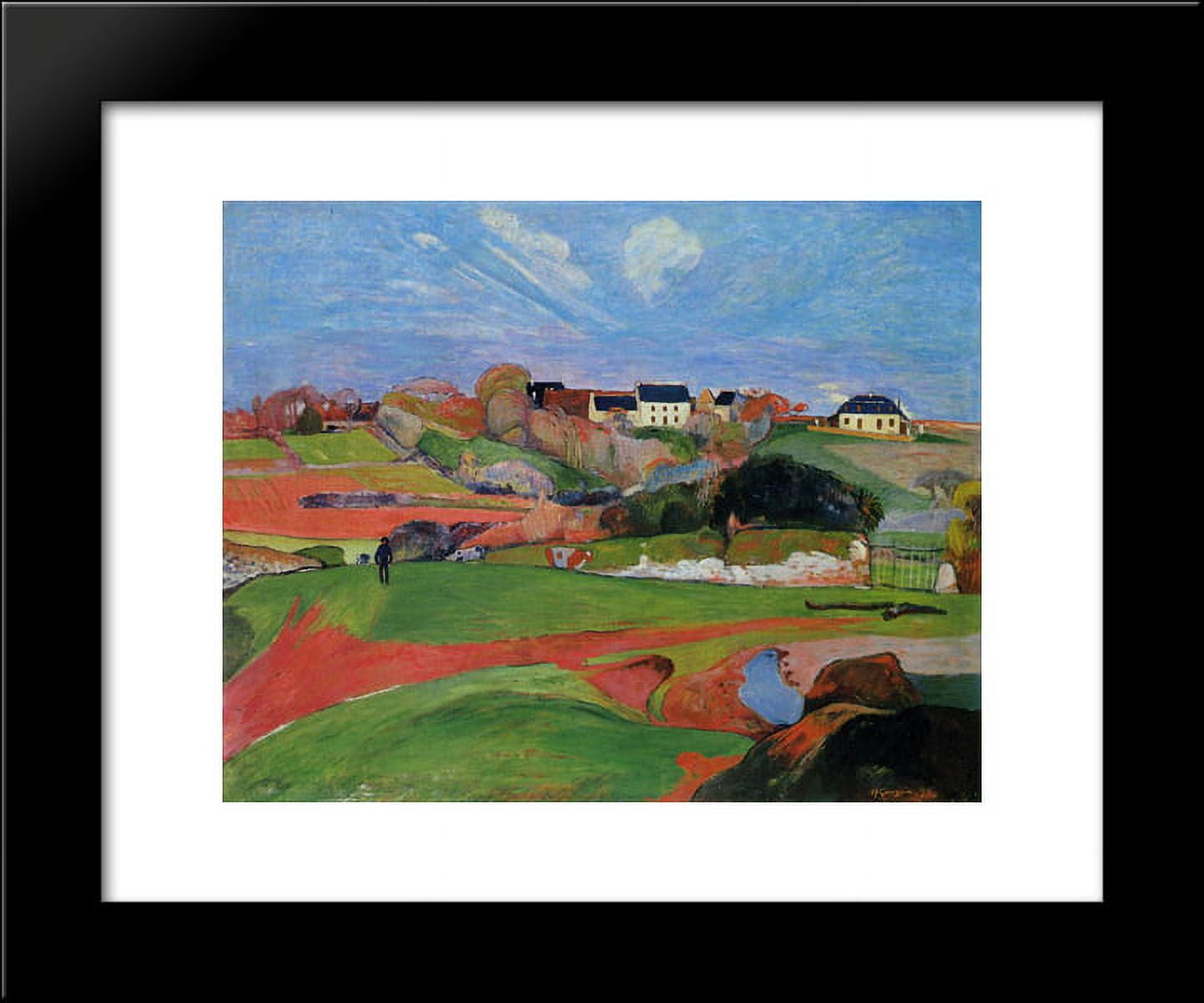 Landscape at Le Pouldu 20x24 Framed Art Print by Paul Gauguin