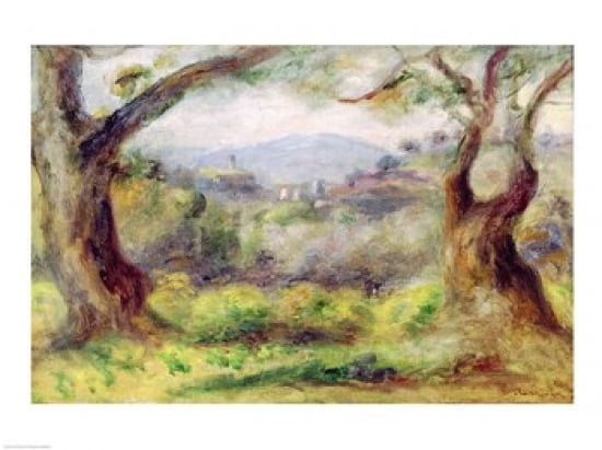 Landscape at Les Collettes 1910 Canvas Art - Pierre-Auguste Renoir (24 x 18)