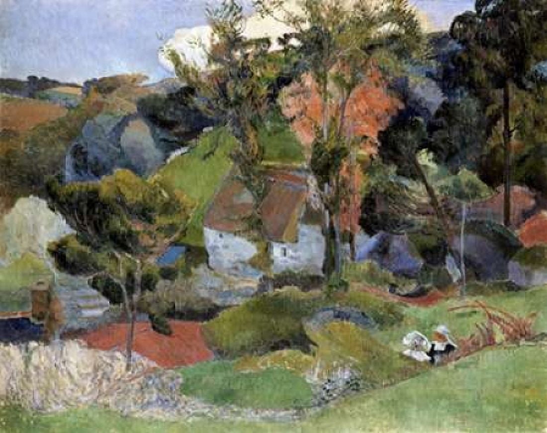 Landscape at Pont Aven Canvas Art - Paul Gauguin (24 x 30)