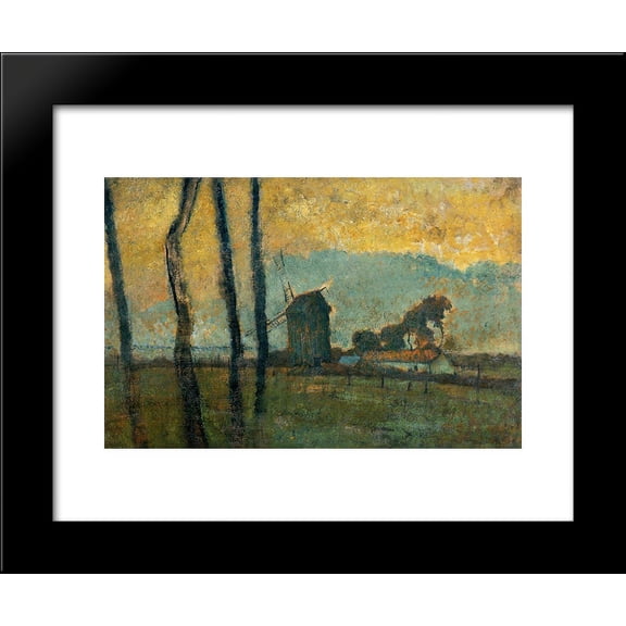 Landscape at Valery-sur-Somme 20x24 Framed Art Print by Edgar Degas