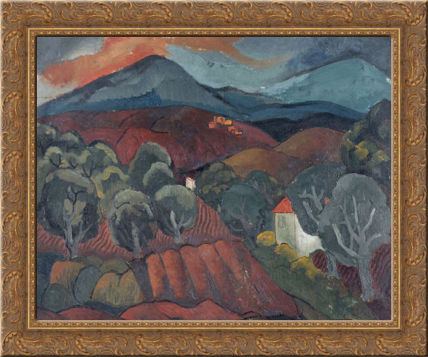 Landscape at Vence 24x20 Gold Ornate Wood Framed Canvas Art by ...