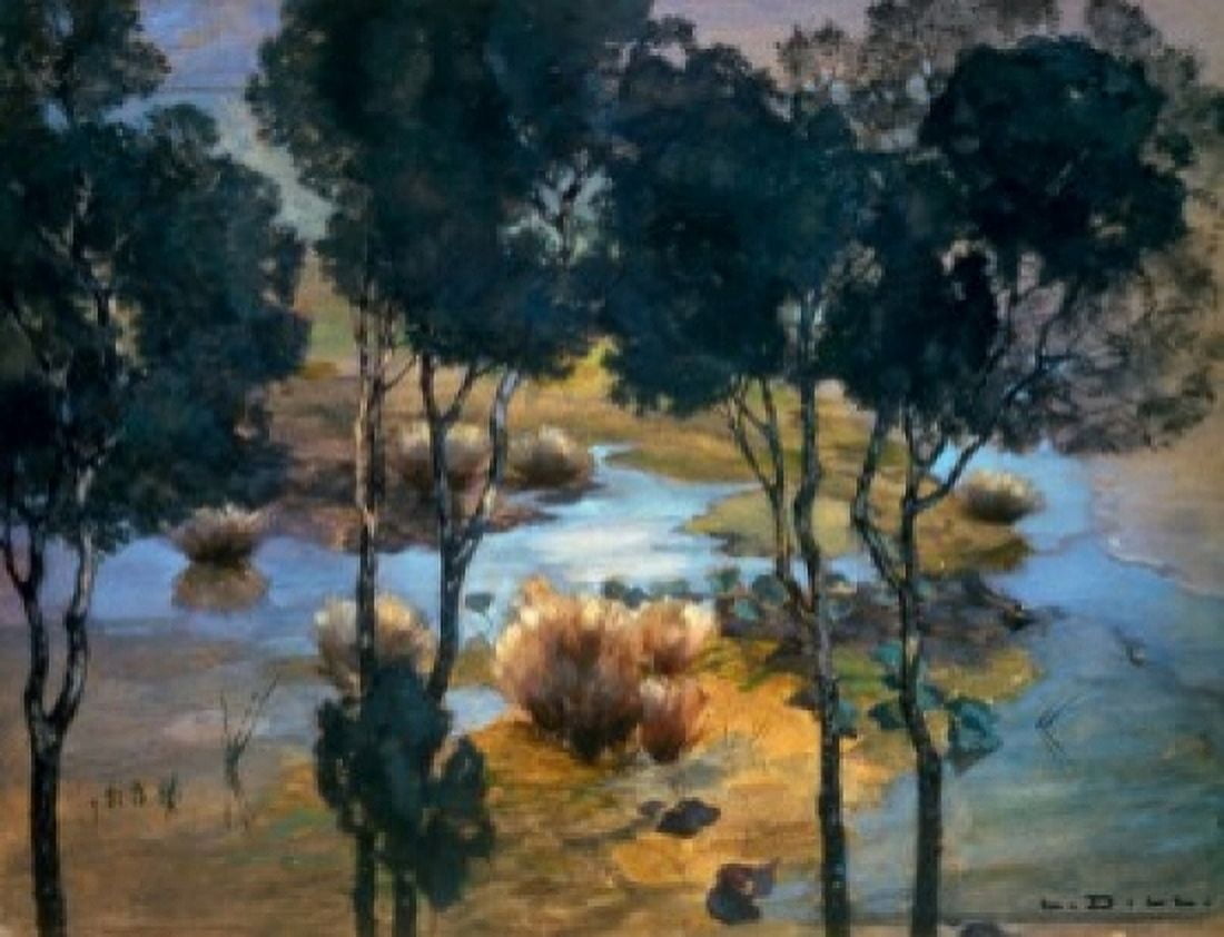 Landscape by Ludwig Dill (1848-1940) Russia Moscow Pushkin Mueum of Fine Arts Canvas Art - Ludwig Dill (24 x 36)