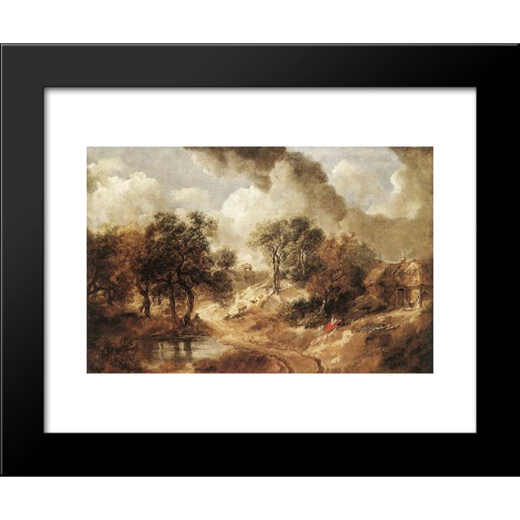 Landscape in Suffolk 20x24 Framed Art Print by Thomas Gainsborough