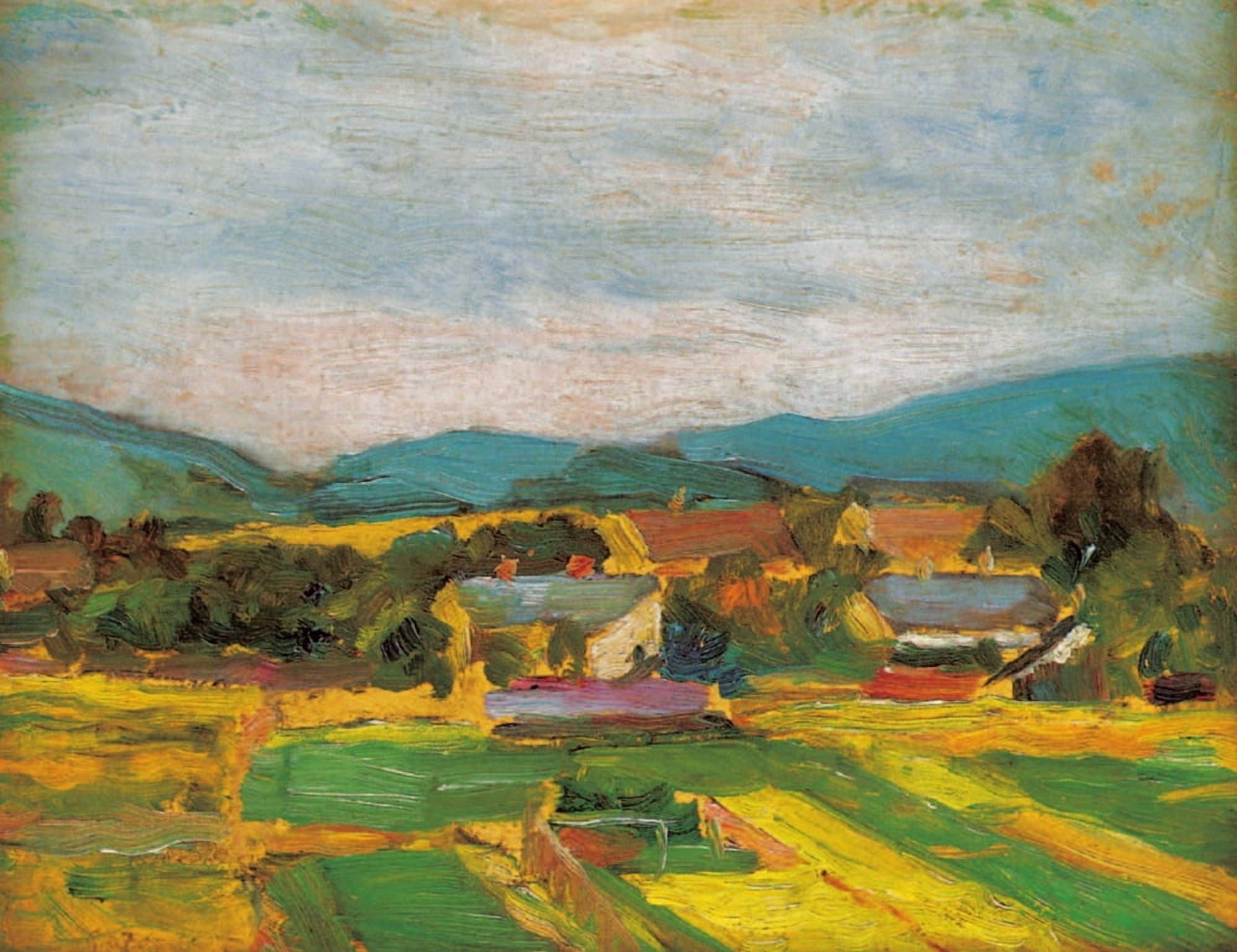 Landscape in lower Austria 1907 Canvas Art - Egon Schiele (24 x 36)