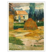 Landscape near Arles France - From an Original Color Painting by Paul Gauguin c.1888 - Master Art Print (Unframed) 9in x 12in