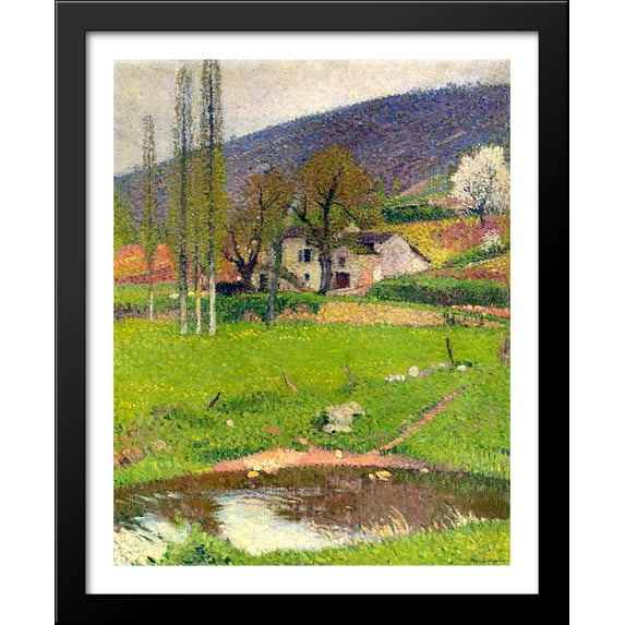Landscape near Toulouse 28x34 Large Black Wood Framed Print Art by Henri Martin