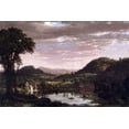 thumbnail image 1 of Landscape of New England with mill house and pond and a person in a canoe Poster Print by Frederic Edwin Church (24 x 36), 1 of 1