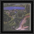 thumbnail image 1 of Landscape on the Teggernsee with a reading man 20x20 Black Ornate Wood Framed Canvas Art by Macke, August, 1 of 2