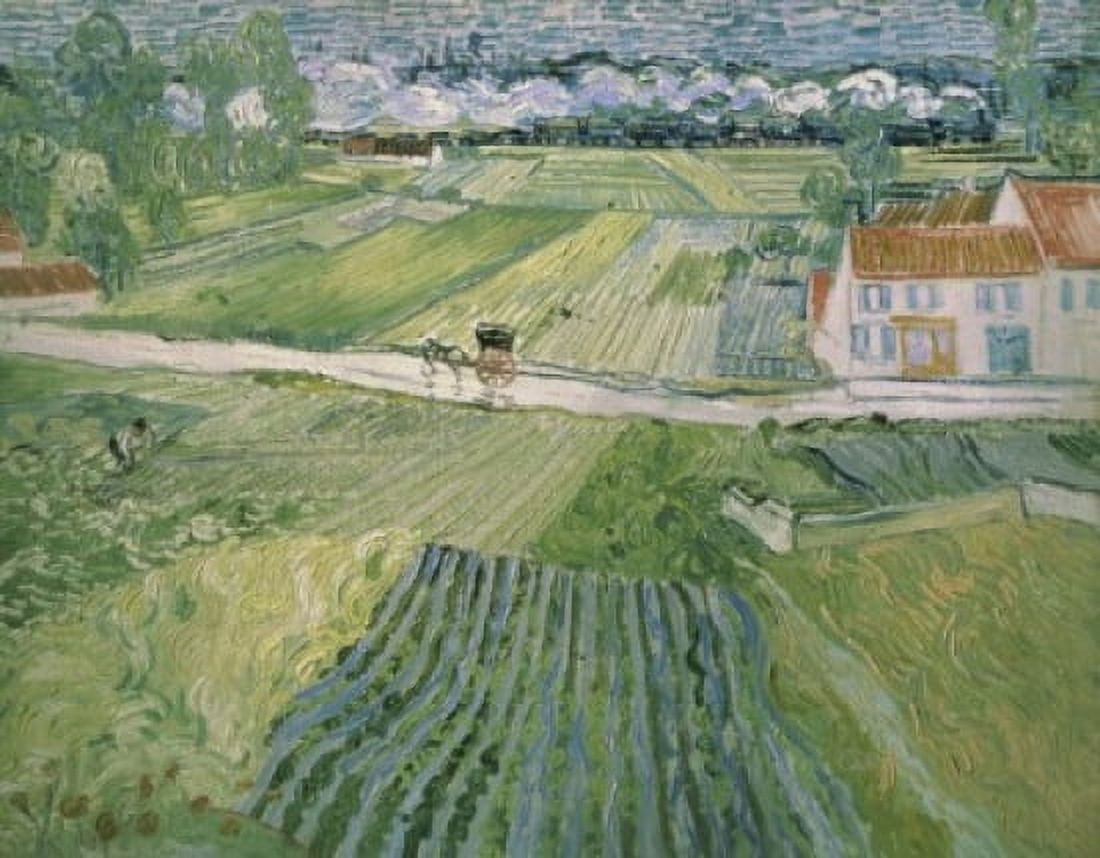Landscape with Carriage and Train Vincent van Gogh (1853-1890Dutch) Pushkins State Museum Moscow Russia Canvas Art - Vincent van Gogh (18 x 24)