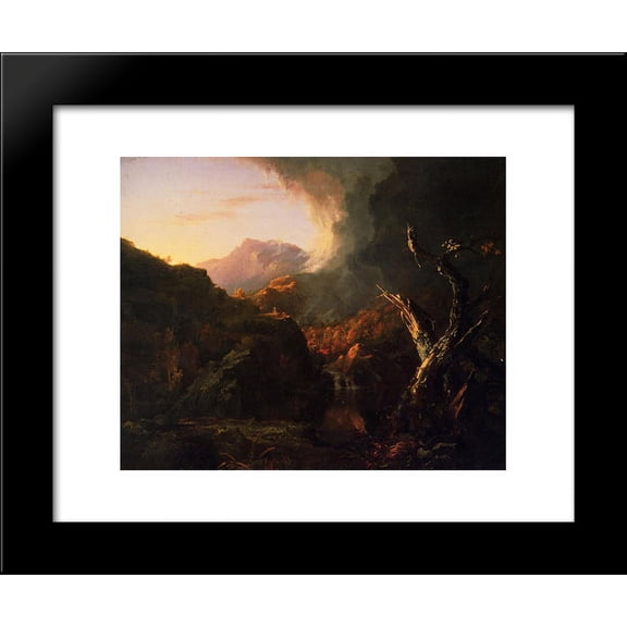 Landscape with Dead Tree 20x24 Framed Art Print by Thomas Cole