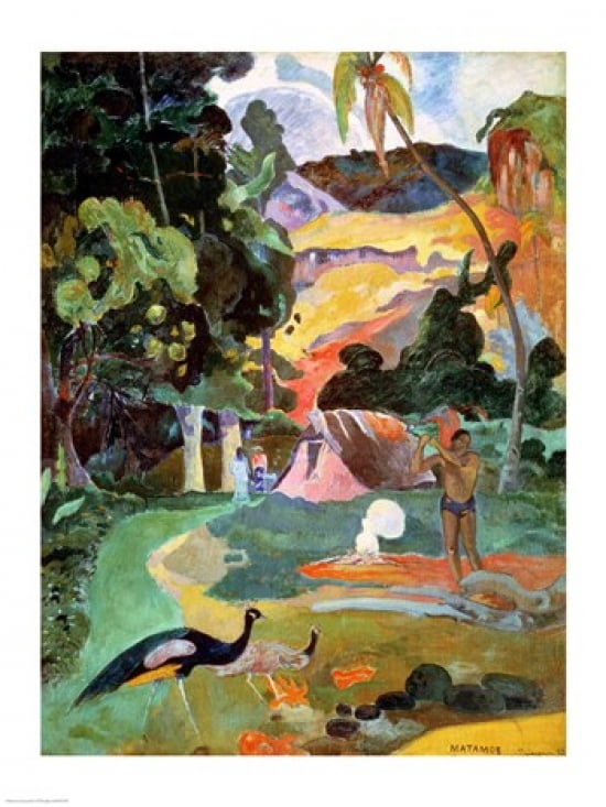Landscape with Peacocks 1892 Canvas Art - Paul Gauguin (18 x 24)