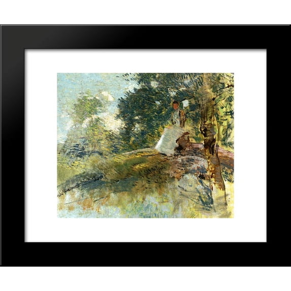 Landscape with Seated Figure 20x24 Framed Art Print by Julian Alden Weir