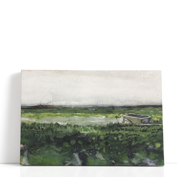 Landscape with Wheelbarrow, 1883 - Wrapped Canvas Print Wall Art | 18" W x 12" H