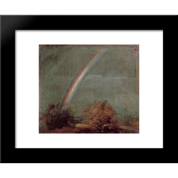 Landscape with a Double Rainbow 20x24 Framed Art Print by John Constable