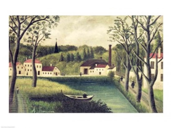 Landscape with a Fisherman Canvas Art - Henri Rousseau (24 x 18)