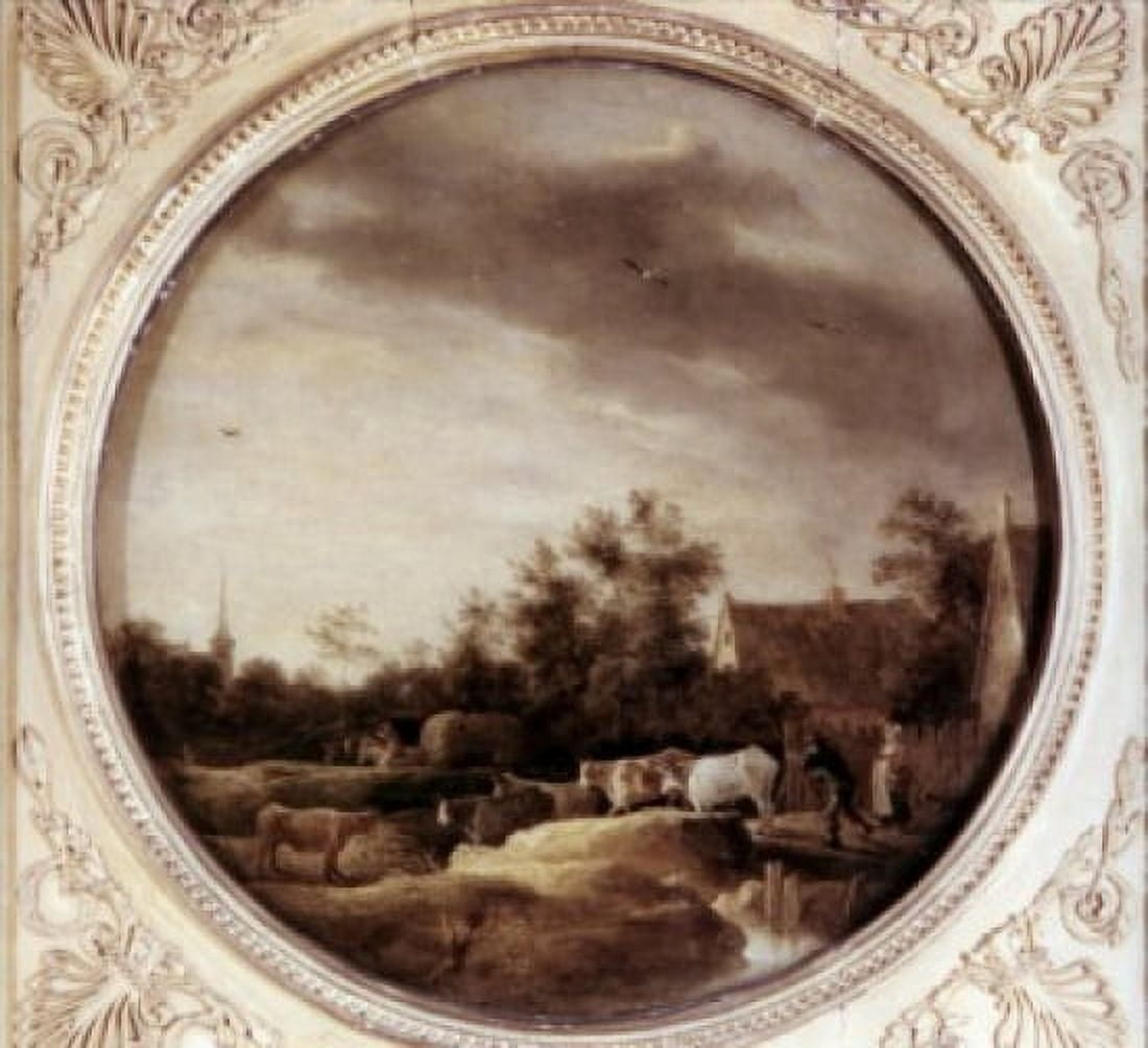 Landscape with a Herd by David Teniers the Younger 1644 1610-1690 Canvas Art - David Teniers (18 x 24)
